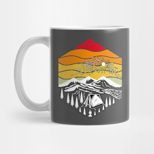 vintage sunset campfire Mug